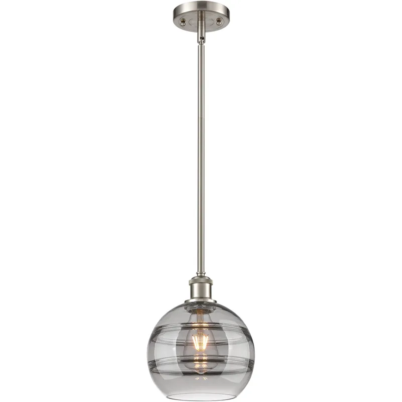 Ballston Rochester 1 Light 8 inch Brushed Satin Nickel Stem Hung Mini Pendant Ceiling Light