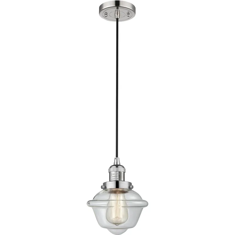 Franklin Restoration Oxford LED 7.5 inch Polished Nickel Mini Pendant Ceiling Light in Clear, Franklin Restoration