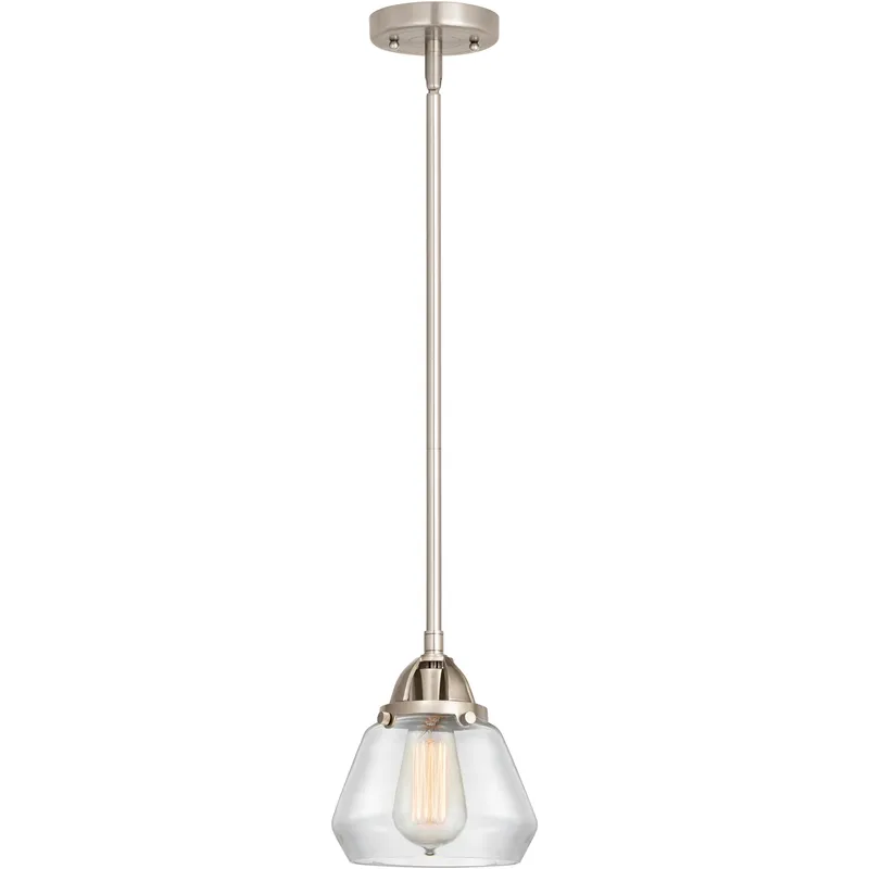 Nouveau 2 Fulton LED 6.75 inch Brushed Satin Nickel Mini Pendant Ceiling Light in Clear