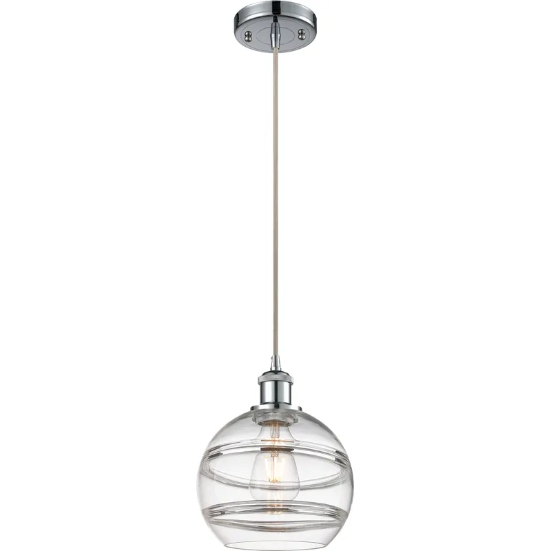 Ballston Rochester 1 Light 8 inch Polished Chrome Cord Hung Mini Pendant Ceiling Light