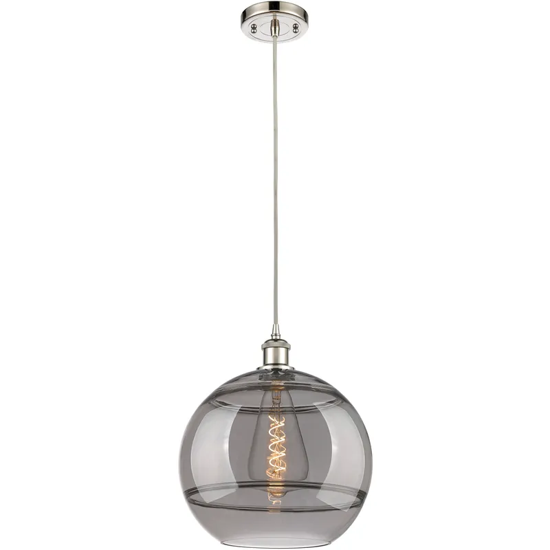 Ballston Rochester 1 Light 12 inch Polished Nickel Cord Hung Mini Pendant Ceiling Light
