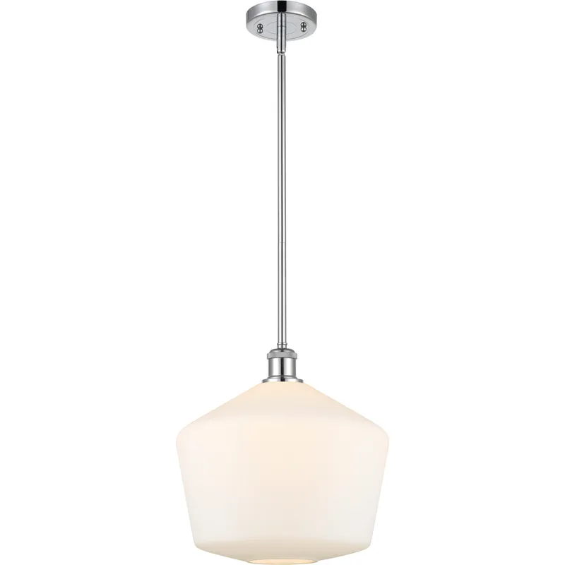 Ballston Cindyrella 1 Light 12 inch Polished Chrome Mini Pendant Ceiling Light in Incandescent, Matte White Glass