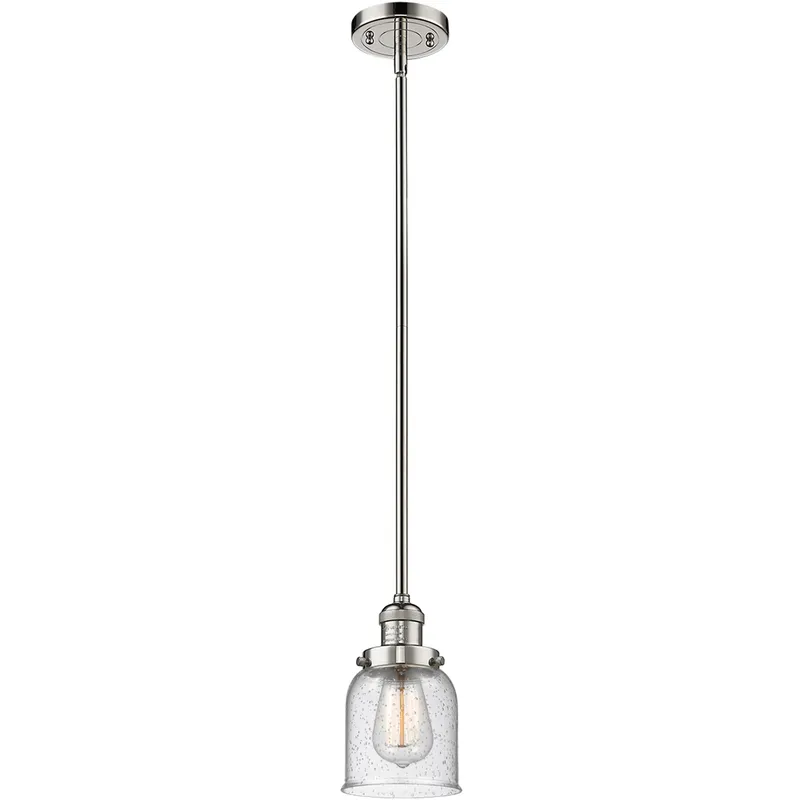 Franklin Restoration Bell 1 Light 5 inch Polished Nickel Mini Pendant Ceiling Light in Incandescent, Seedy, Franklin Restoration