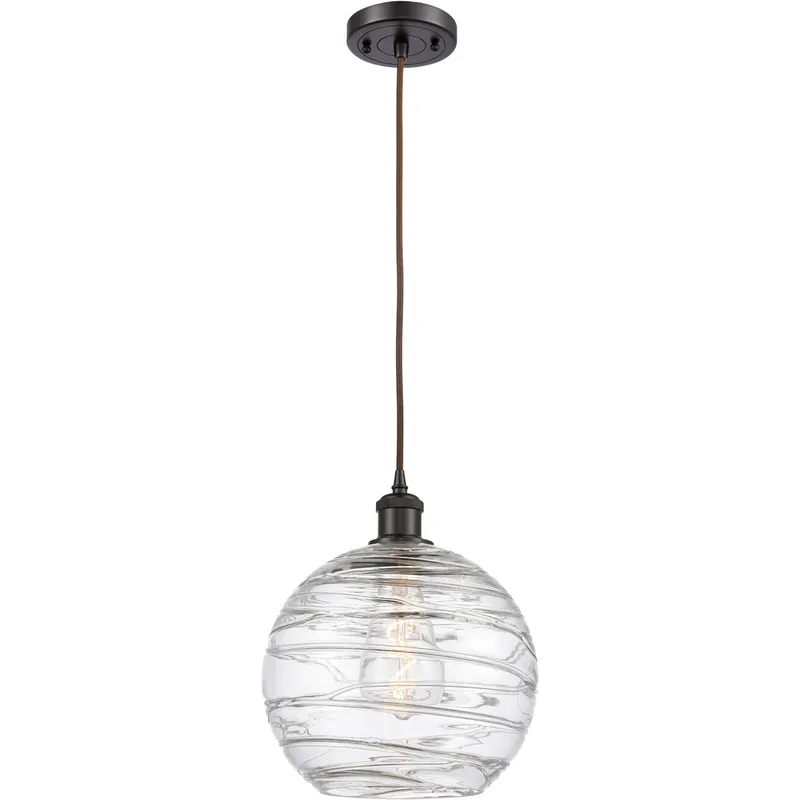 Ballston Large Deco Swirl 1 Light 10 inch Oil Rubbed Bronze Mini Pendant Ceiling Light, Ballston