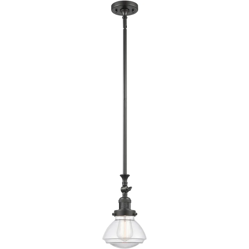 Franklin Restoration Olean LED 6.75 inch Oil Rubbed Bronze Mini Pendant Ceiling Light in Clear, Franklin Restoration