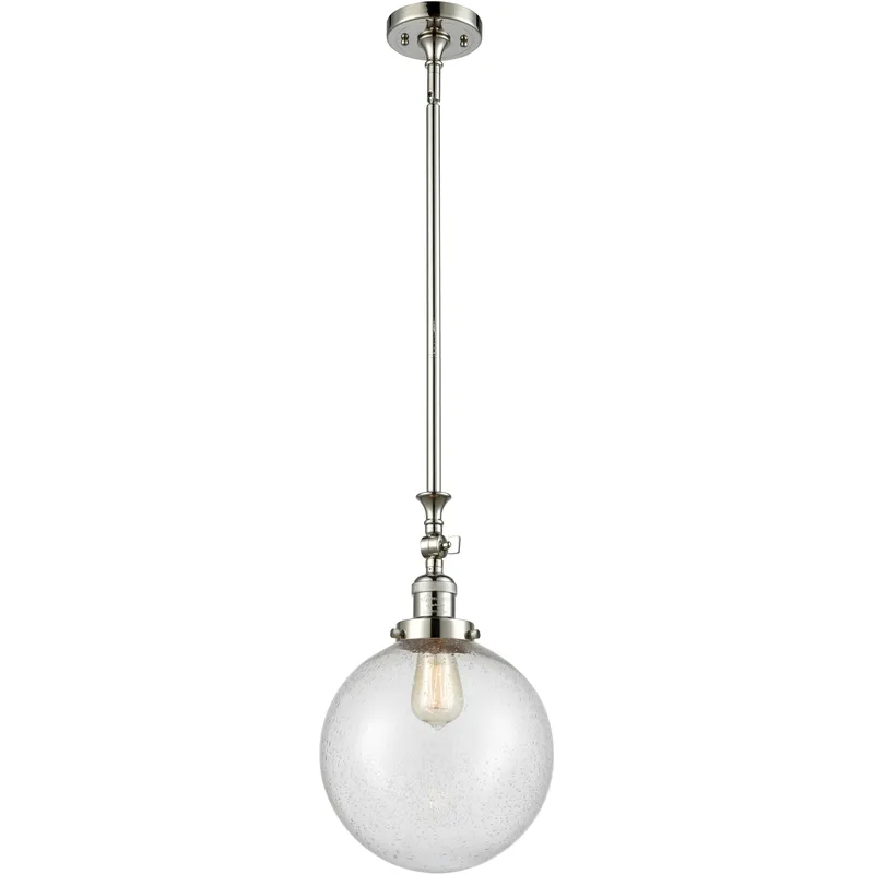 Franklin Restoration Beacon LED 10 inch Polished Nickel Mini Pendant Ceiling Light in Seedy, Franklin Restoration