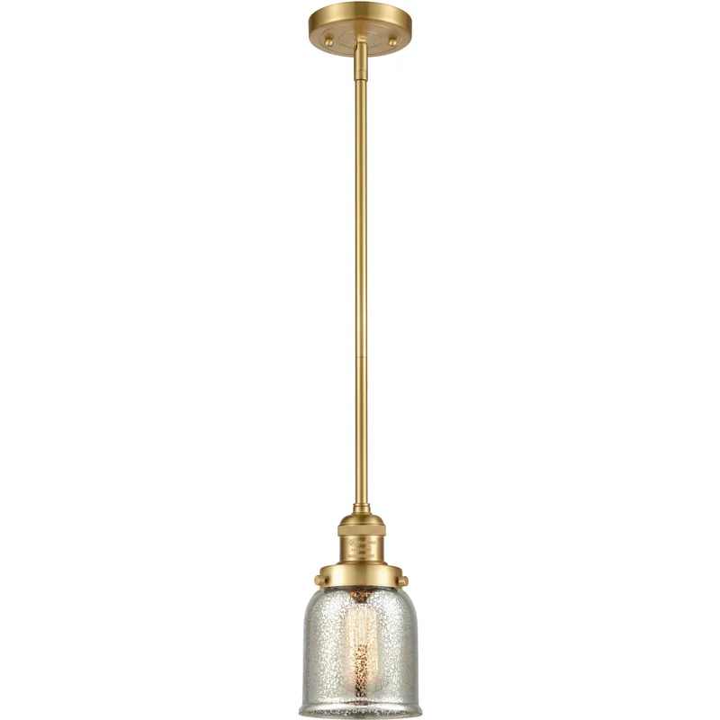 Franklin Restoration Bell LED 5 inch Satin Gold Mini Pendant Ceiling Light in Silver Plated Mercury, Franklin Restoration