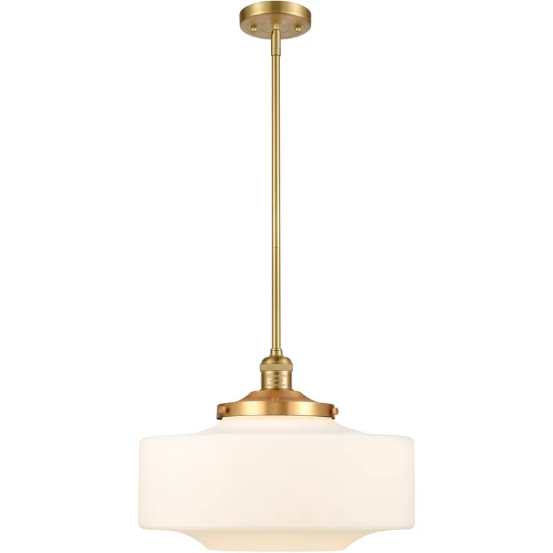 Franklin Restoration Bridgeton 1 Light 11.75 inch Satin Gold Mini Pendant Ceiling Light in Incandescent, Matte White