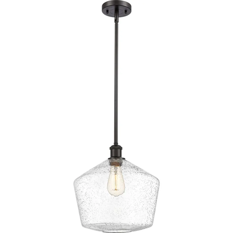 Ballston Cindyrella LED 12 inch Oil Rubbed Bronze Mini Pendant Ceiling Light in Seedy Glass