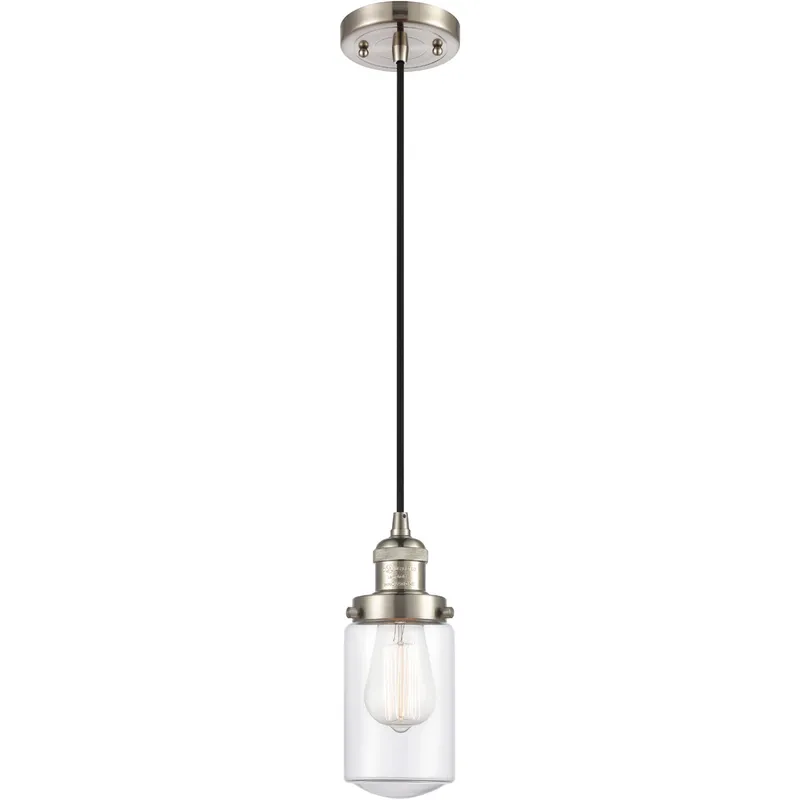 Franklin Restoration Dover LED 5 inch Brushed Satin Nickel Mini Pendant Ceiling Light in Clear Glass, Franklin Restoration