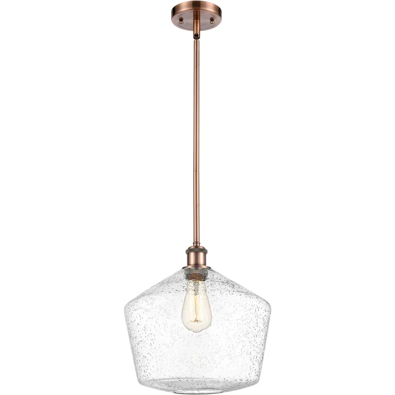 Ballston Cindyrella 1 Light 12 inch Antique Copper Mini Pendant Ceiling Light in Incandescent, Seedy Glass
