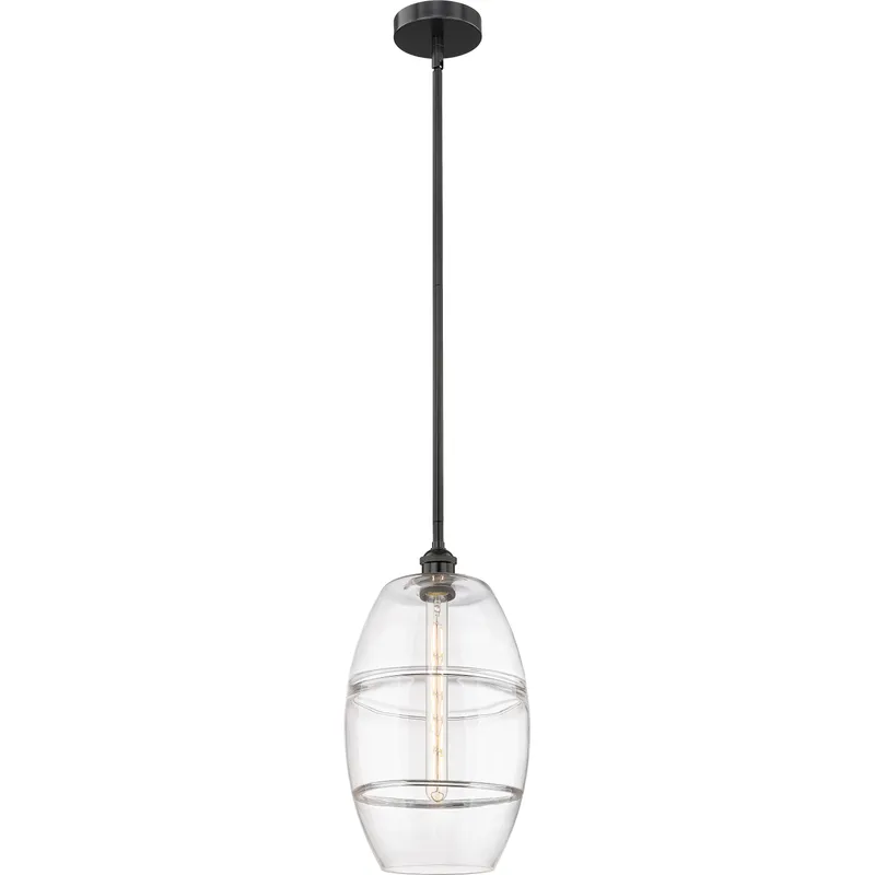 Edison Vaz 1 Light 10 inch Matte Black Stem Hung Mini Pendant Ceiling Light