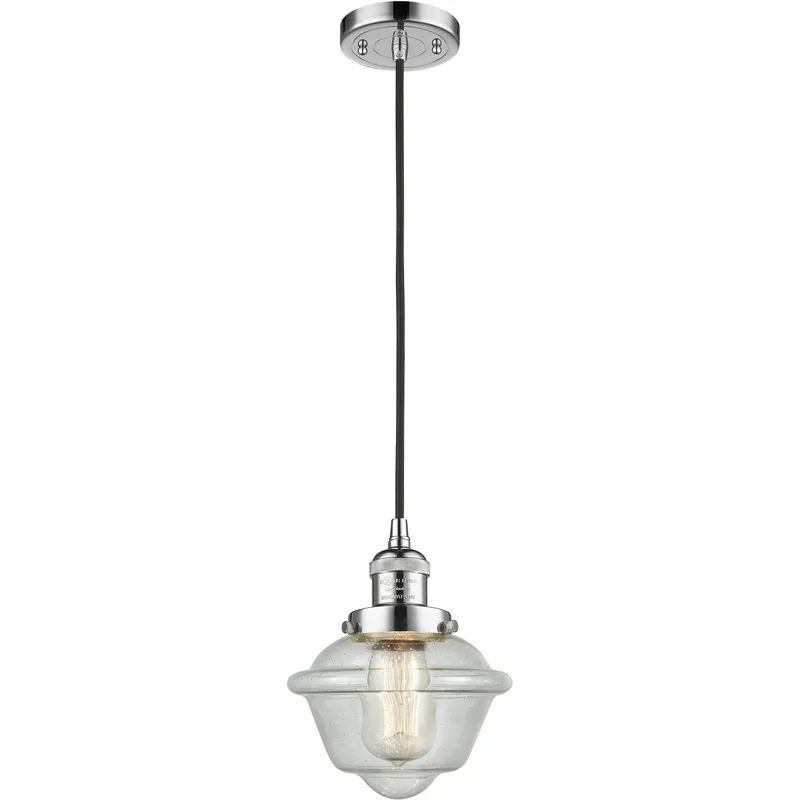 Franklin Restoration Oxford 1 Light 7.5 inch Polished Chrome Mini Pendant Ceiling Light in Incandescent, Seedy, Franklin Restoration