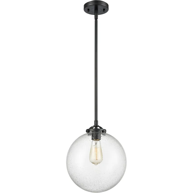 Nouveau Beacon 1 Light 10 inch Oil Rubbed Bronze Mini Pendant Ceiling Light in Incandescent, Seedy, Nouveau
