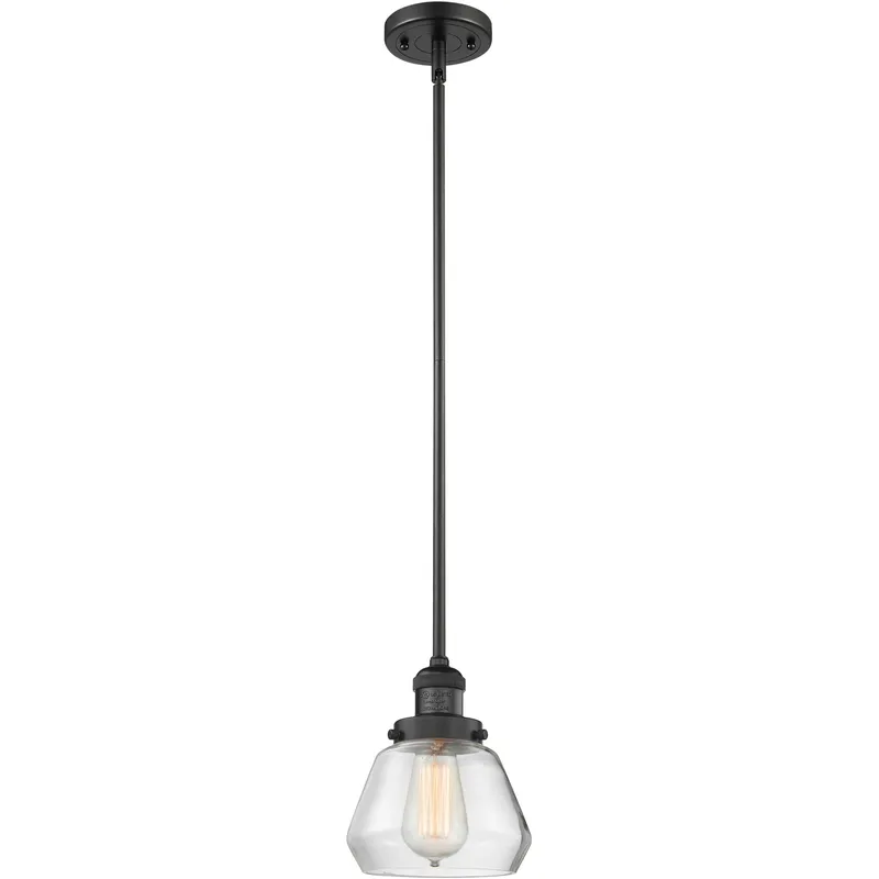 Franklin Restoration Fulton 1 Light 7 inch Matte Black Mini Pendant Ceiling Light in Incandescent, Clear, Franklin Restoration