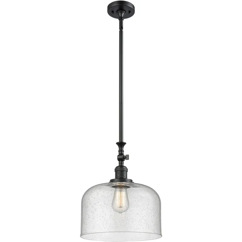Franklin Restoration Bell LED 8 inch Matte Black Mini Pendant Ceiling Light in Seedy, Franklin Restoration