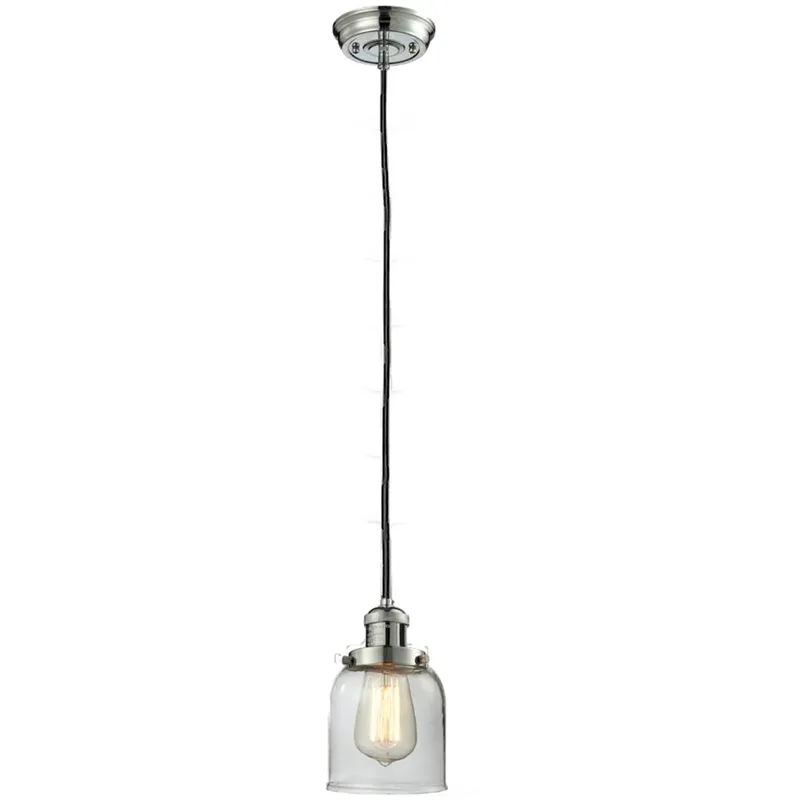 Franklin Restoration Bell LED 5 inch Polished Nickel Mini Pendant Ceiling Light in Clear, Franklin Restoration