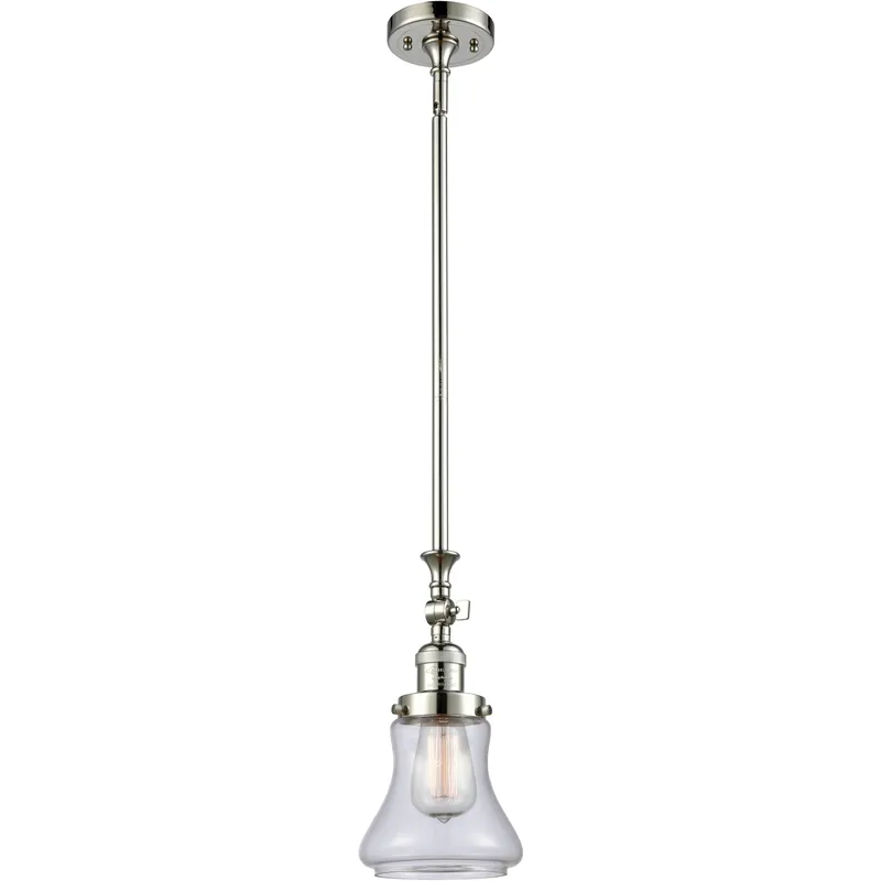 Franklin Restoration Bellmont LED 6.5 inch Polished Nickel Mini Pendant Ceiling Light in Clear, Franklin Restoration