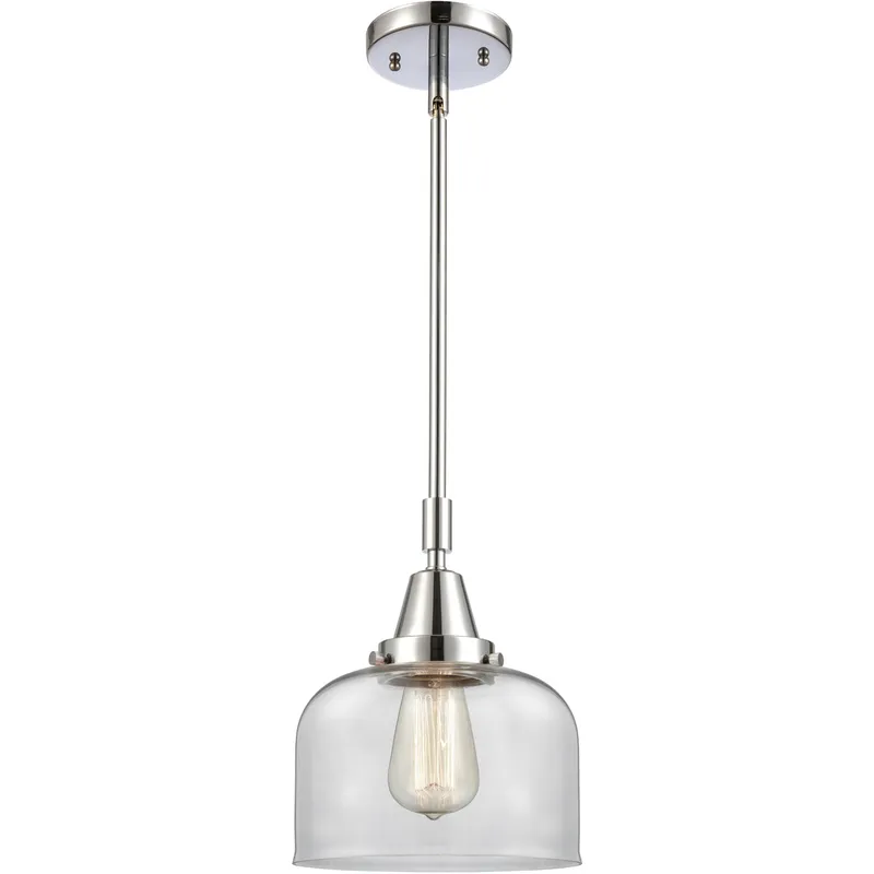 Franklin Restoration X-Large Bell LED 12 inch Polished Chrome Mini Pendant Ceiling Light in Clear Glass