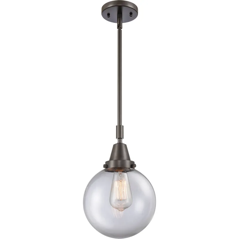 Beacon 1 Light 8 inch Oil Rubbed Bronze Mini Pendant Ceiling Light in Clear Glass