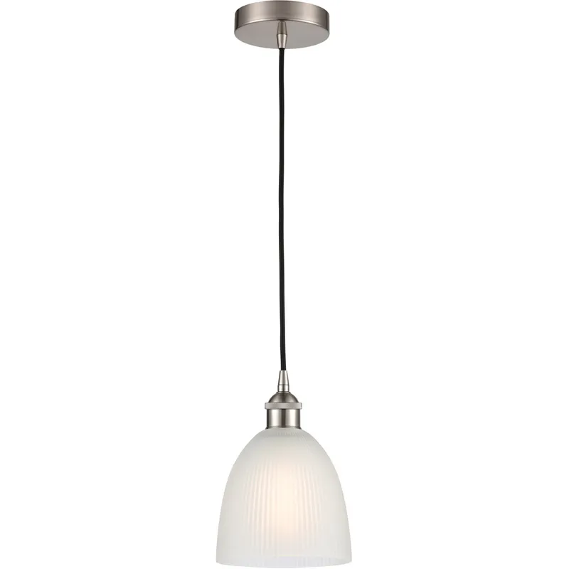Edison Castile LED 6 inch Brushed Satin Nickel Mini Pendant Ceiling Light