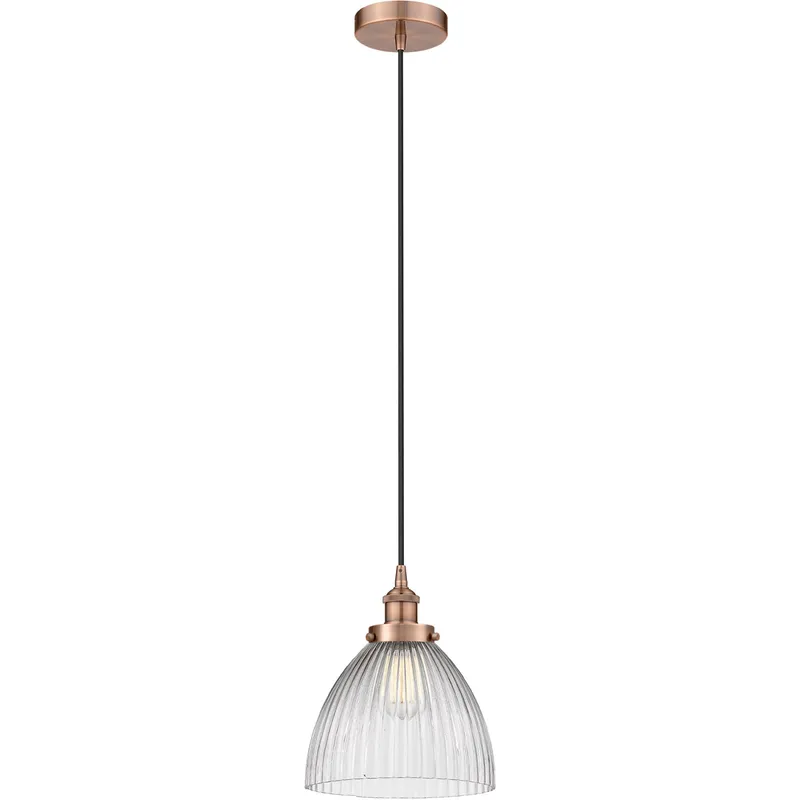 Edison Seneca Falls LED 10 inch Antique Copper Mini Pendant Ceiling Light