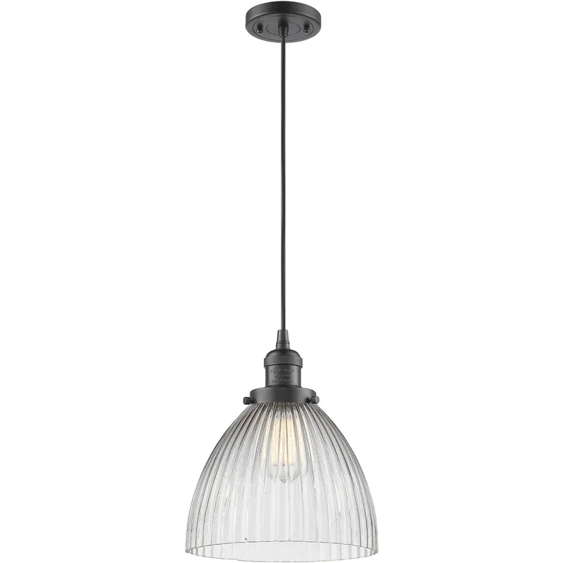 Franklin Restoration Seneca Falls LED 9.5 inch Oil Rubbed Bronze Mini Pendant Ceiling Light, Franklin Restoration