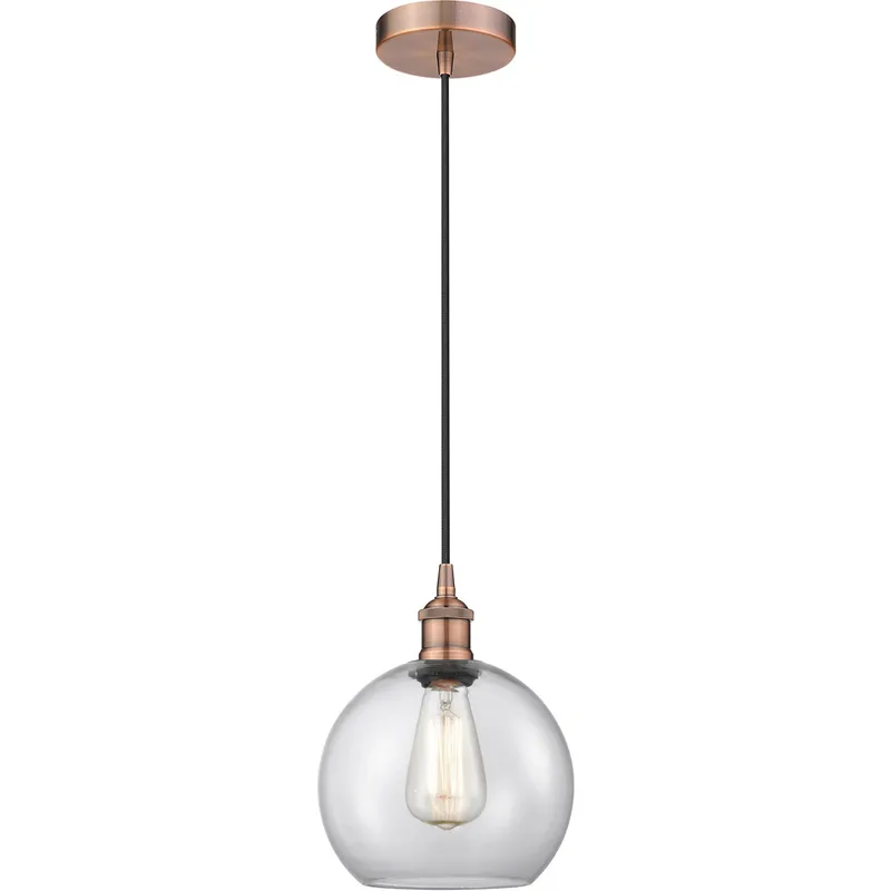 Edison Athens 1 Light 8 inch Antique Copper Mini Pendant Ceiling Light