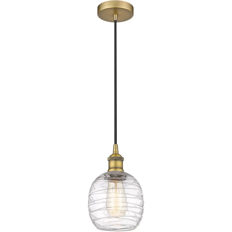 Edison Belfast 1 Light 6 inch Brushed Brass Mini Pendant Ceiling Light