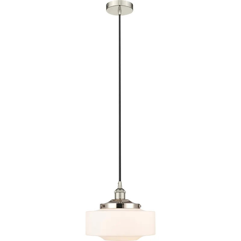 Bridgeton 1 Light 12 inch Polished Nickel Mini Pendant Ceiling Light in Matte White Glass
