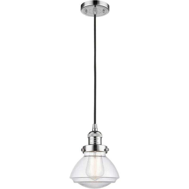 Franklin Restoration Olean LED 6.75 inch Polished Chrome Mini Pendant Ceiling Light in Clear, Franklin Restoration