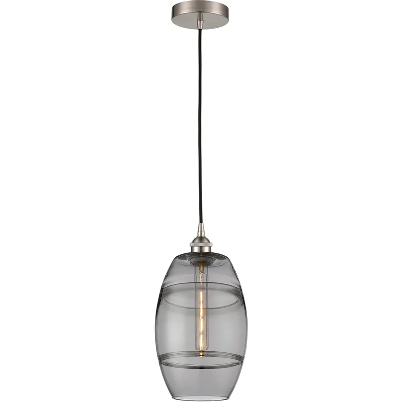 Edison Vaz 1 Light 8 inch Brushed Satin Nickel Cord Hung Mini Pendant Ceiling Light