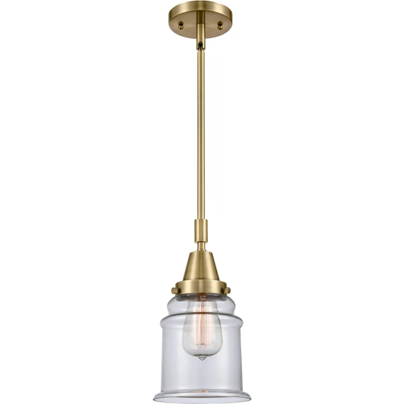 Franklin Restoration Canton LED 6.5 inch Antique Brass Mini Pendant Ceiling Light in Clear Glass