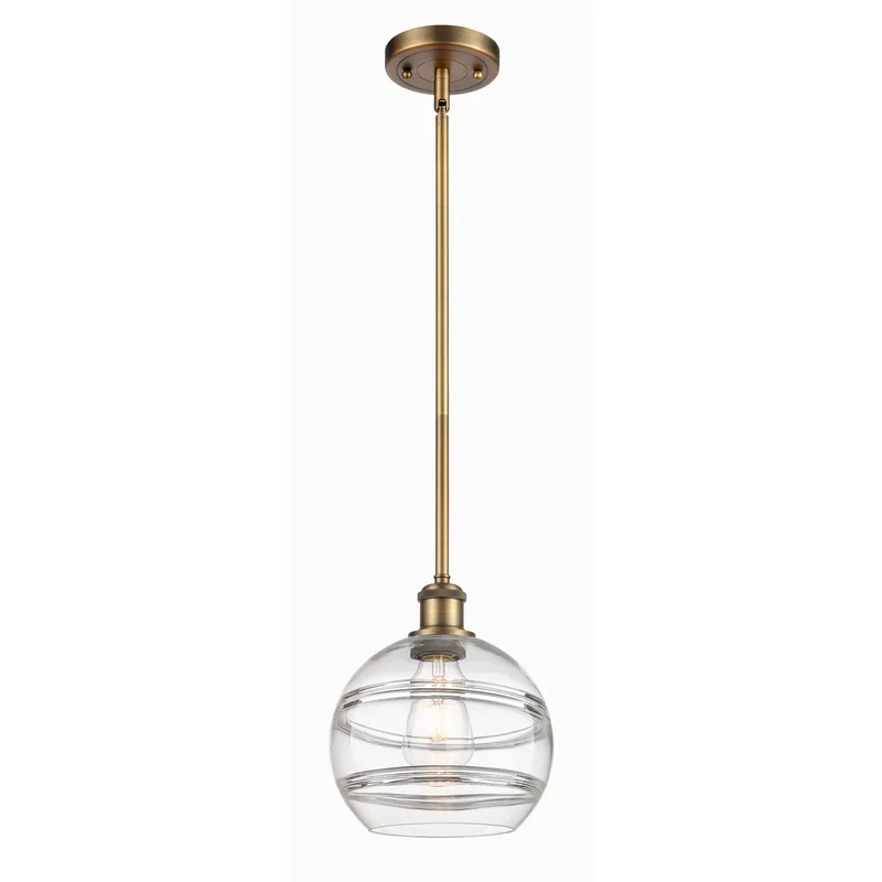 Ballston Rochester 1 Light 8 inch Brushed Brass Stem Hung Mini Pendant Ceiling Light