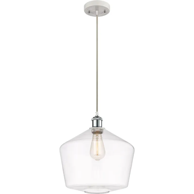 Ballston Cindyrella 1 Light 12 inch White and Polished Chrome Mini Pendant Ceiling Light