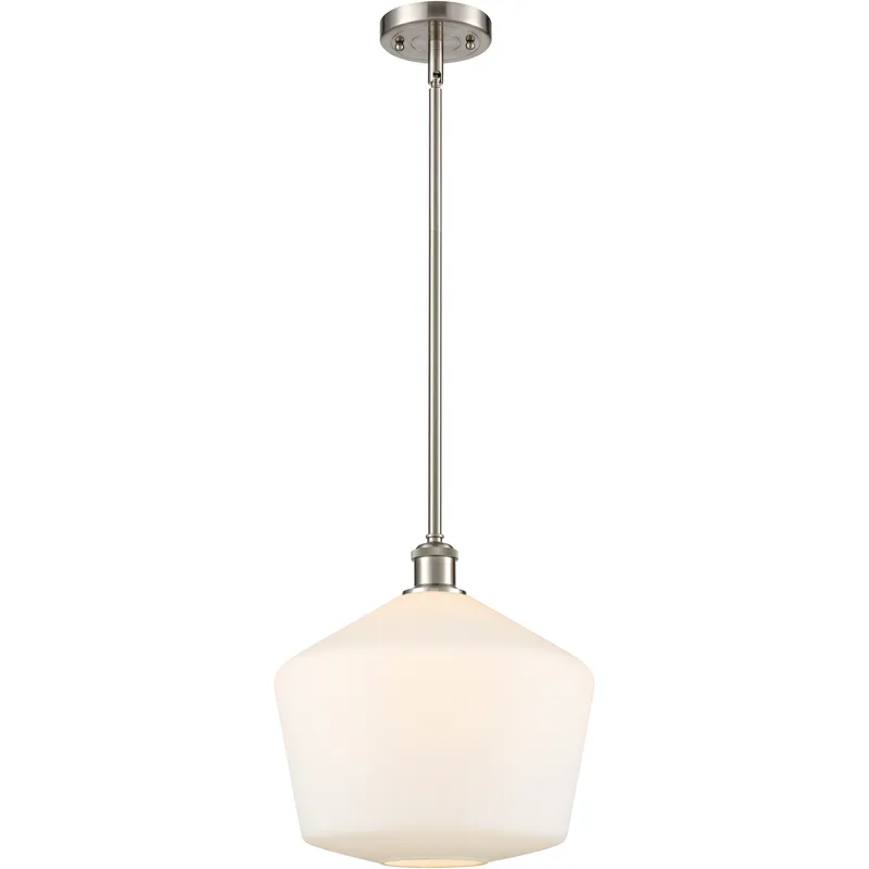 Ballston Cindyrella 1 Light 12 inch Brushed Satin Nickel Mini Pendant Ceiling Light in Incandescent, Matte White Glass