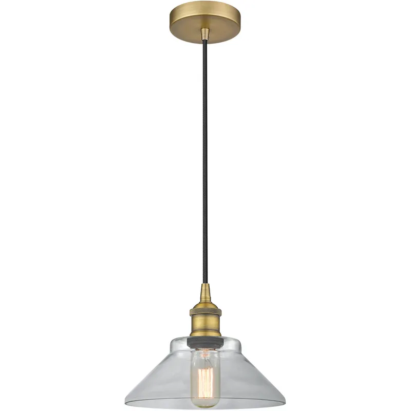 Edison Orwell LED 8 inch Brushed Brass Mini Pendant Ceiling Light