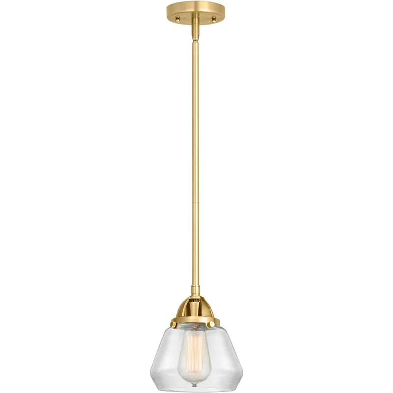 Nouveau 2 Fulton 1 Light 6.75 inch Satin Gold Mini Pendant Ceiling Light in Incandescent, Clear