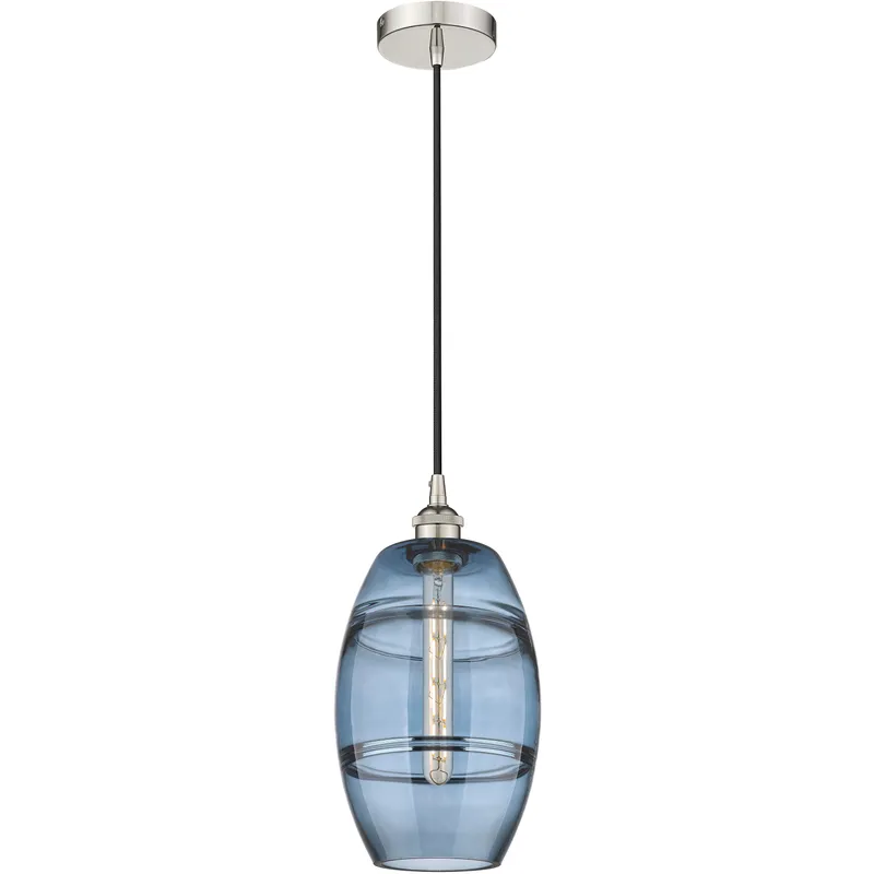 Edison Vaz 1 Light 8 inch Polished Nickel Cord Hung Mini Pendant Ceiling Light