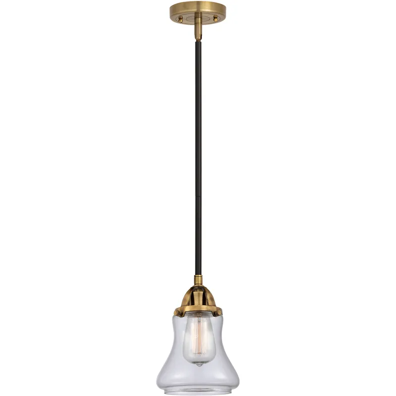 Nouveau 2 Bellmont 1 Light 6 inch Black Antique Brass Mini Pendant Ceiling Light in Incandescent, Clear, Black Antique Brass and Matte Black
