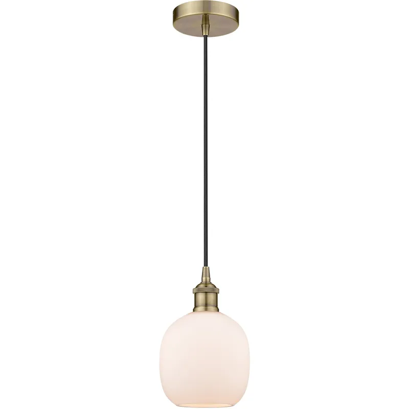 Edison Belfast 1 Light 6 inch Antique Brass Mini Pendant Ceiling Light