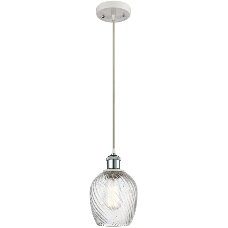 Ballston Salina LED 5 inch White and Polished Chrome Mini Pendant Ceiling Light, Ballston