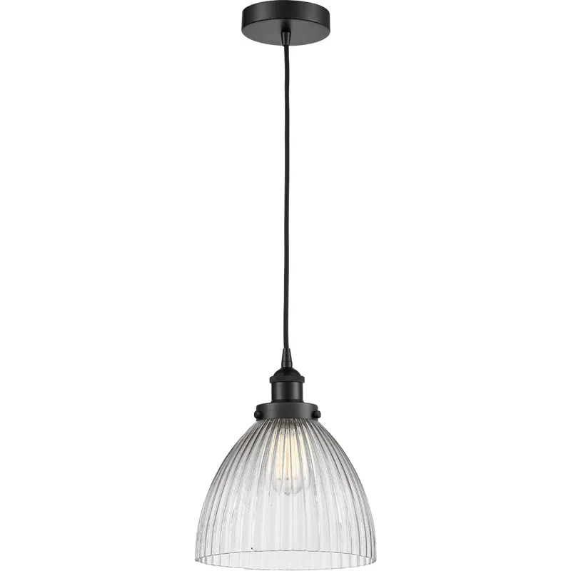 Edison Seneca Falls LED 10 inch Matte Black Mini Pendant Ceiling Light