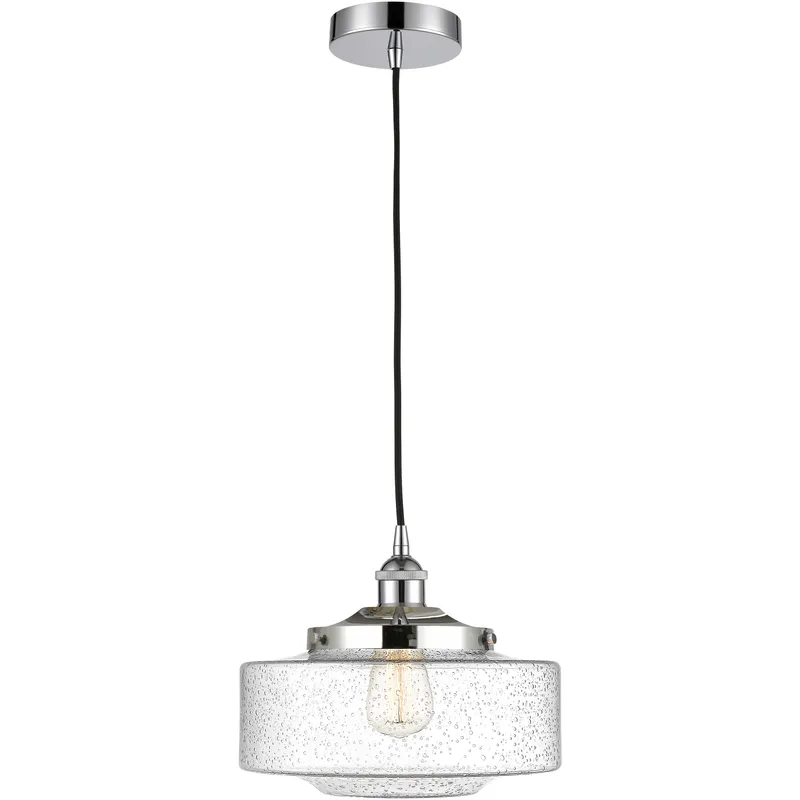 Bridgeton 1 Light 12 inch Polished Chrome Mini Pendant Ceiling Light in Seedy Glass