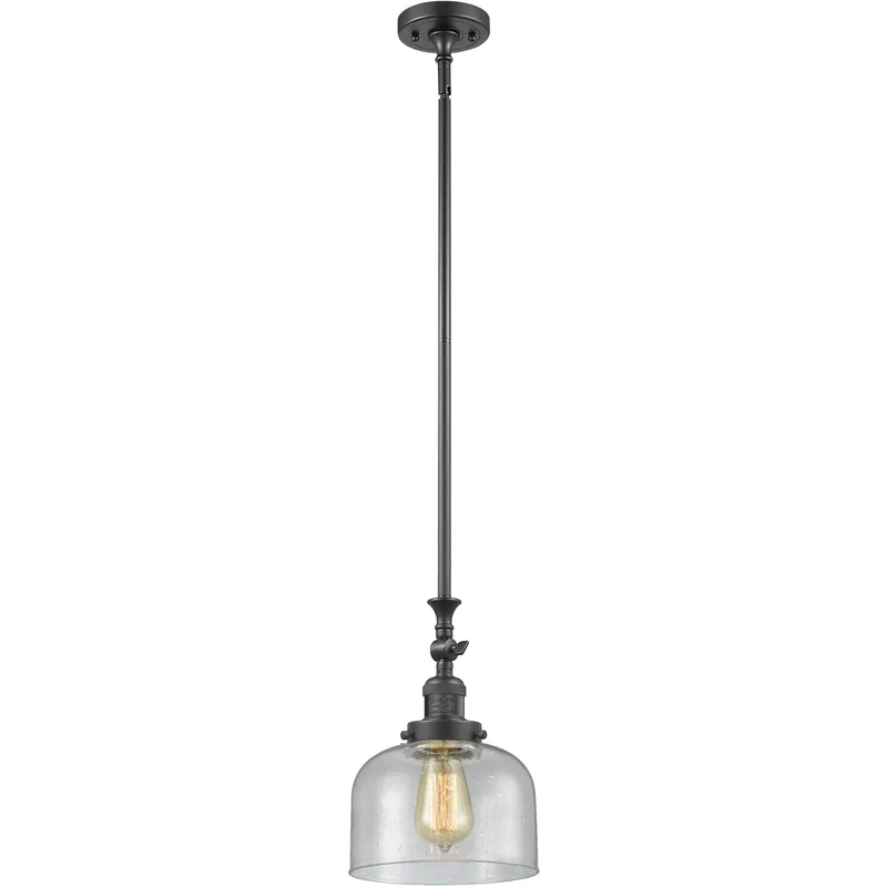 Franklin Restoration Bell 1 Light 8 inch Oil Rubbed Bronze Mini Pendant Ceiling Light in Incandescent, Seedy, Franklin Restoration