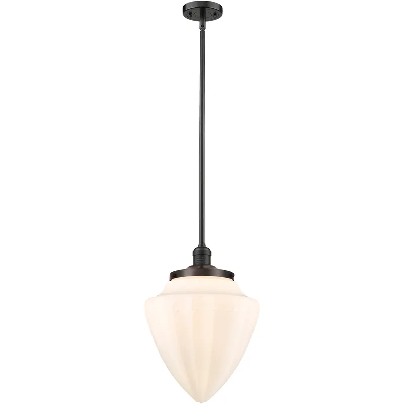 Franklin Restoration Bullet 1 Light 12 inch Oil Rubbed Bronze Mini Pendant Ceiling Light in Incandescent, Matte White