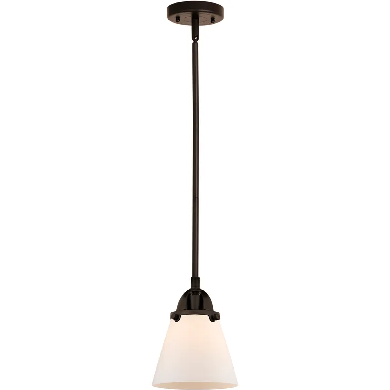 Nouveau 2 Cone LED 6.25 inch Oil Rubbed Bronze Mini Pendant Ceiling Light in Matte White