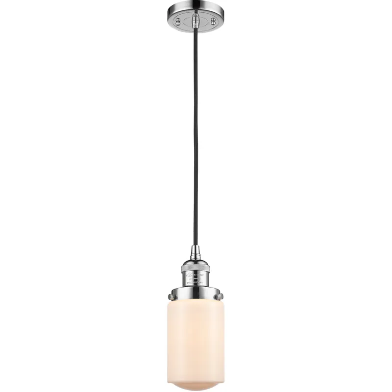 Franklin Restoration Dover LED 5 inch Polished Chrome Mini Pendant Ceiling Light in Matte White Glass, Franklin Restoration
