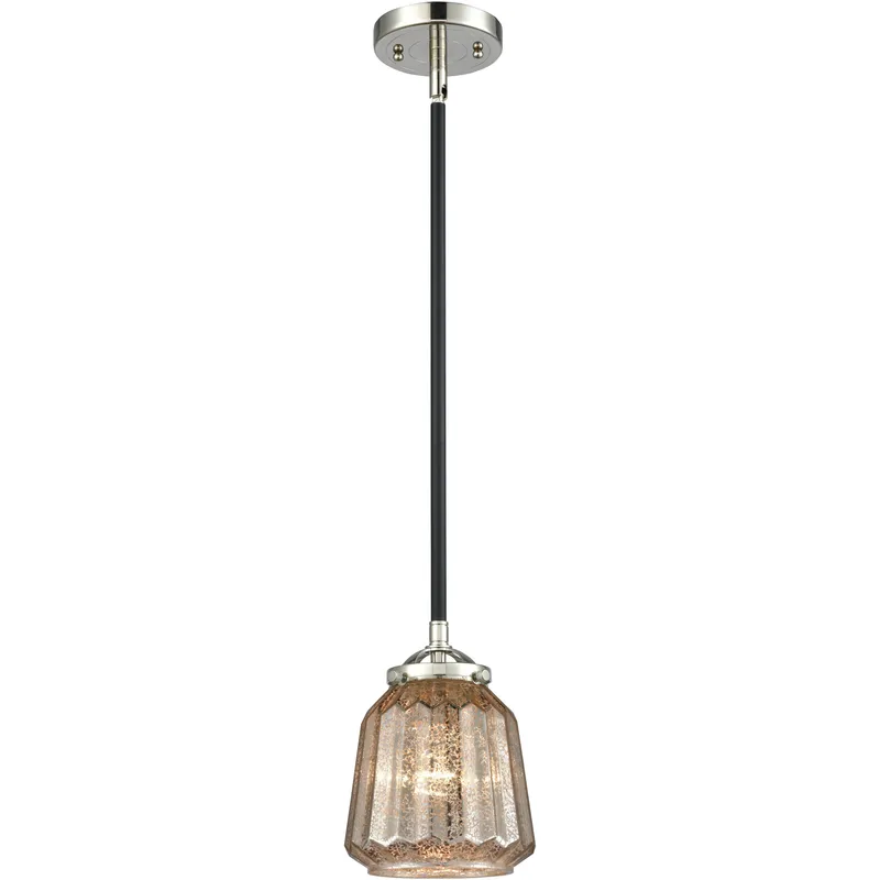 Nouveau Chatham 1 Light 6 inch Black Polished Nickel Mini Pendant Ceiling Light in Incandescent, Mercury, Nouveau