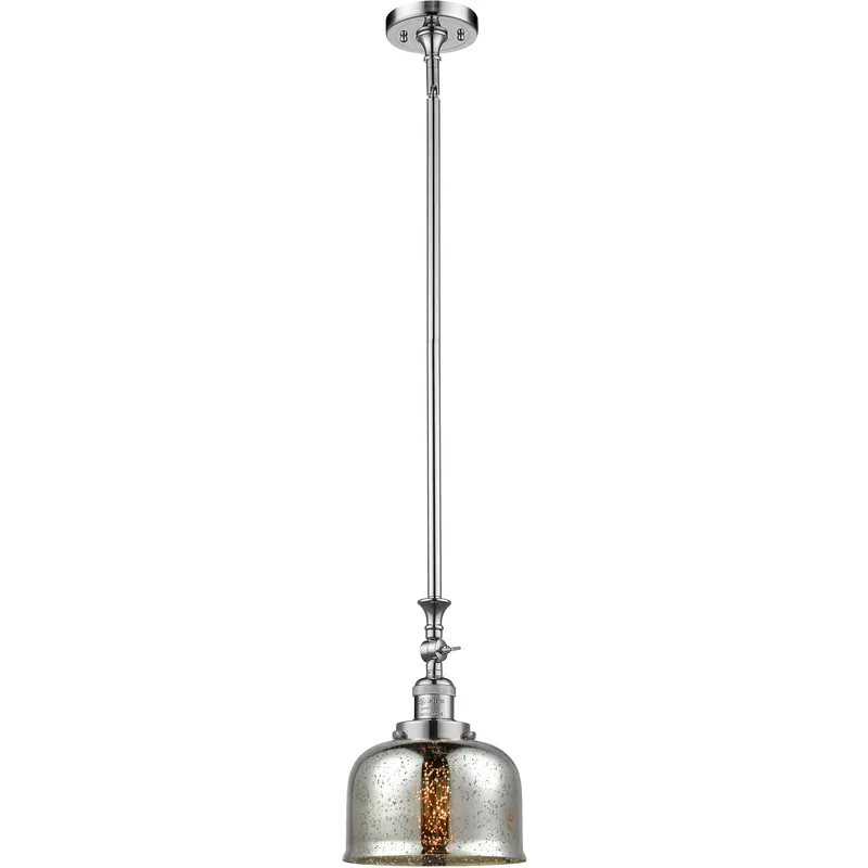 Franklin Restoration Bell 1 Light 8 inch Polished Chrome Mini Pendant Ceiling Light in Incandescent, Silver Plated Mercury, Franklin Restoration